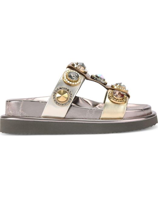 Kurt Geiger Metallic Orson Multi Stud Slide Sandal