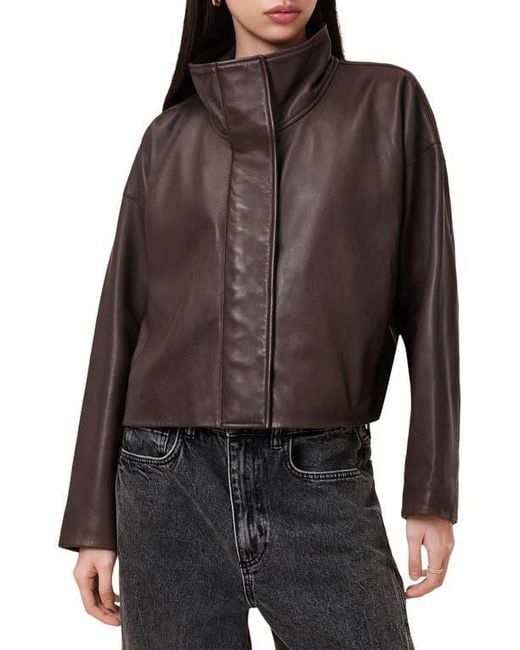 AllSaints Brown Ryder Leather Jacket