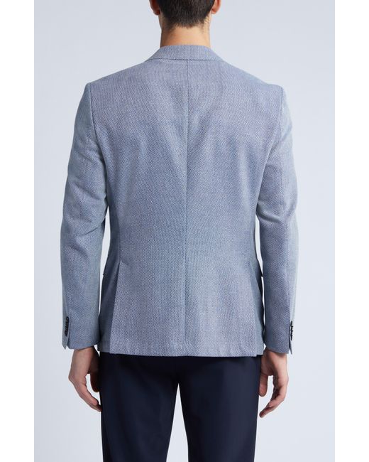 Boss Blue Hutson Herringbone Cotton & Wool Sport Coat for men