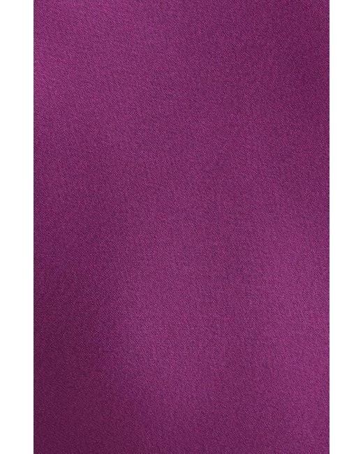 St. John Purple Sleeveless Satin Midi Dress