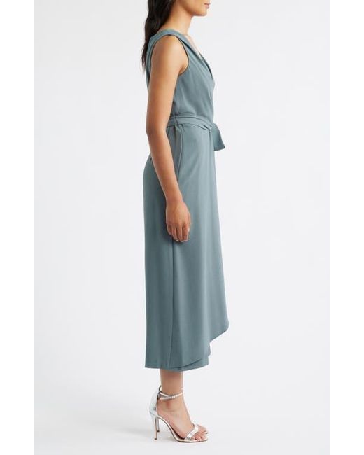 Connected Apparel Green Wrap Jumpsuit