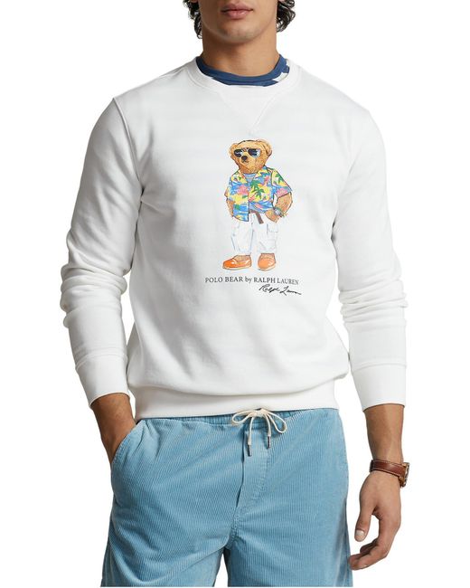 Polo Ralph Lauren White Polo Bear Graphic Sweatshirt for men
