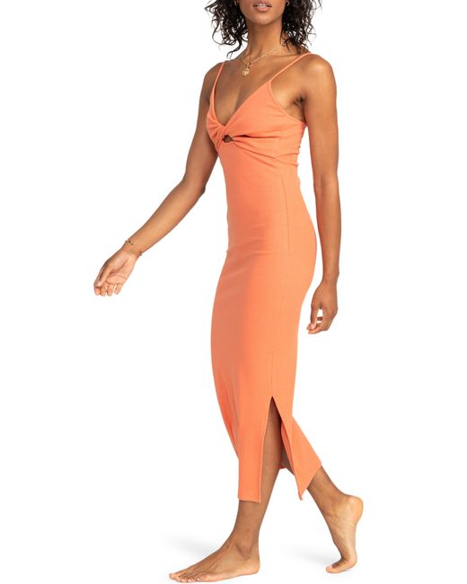 Roxy Orange Wavey Lady Knit Maxi Dress
