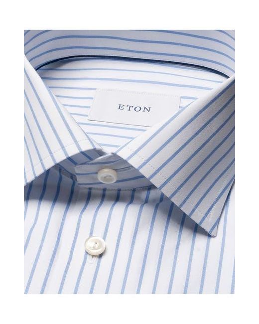 Eton Slim Fit Stripe Dress Shirt in Blue for Men | Lyst