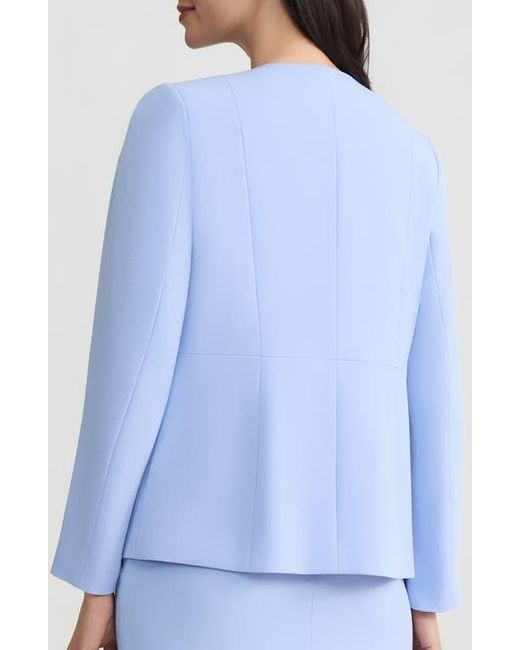Kasper Blue Three-Button Peplum Jacket