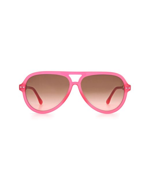 Isabel Marant 59mm Gradient Aviator Sunglasses - Fuchsia/ Brown Pink Gradient