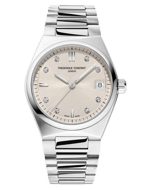 Frederique Constant Metallic Highlife Diamond Quartz Bracelet Watch, 31Mm for men