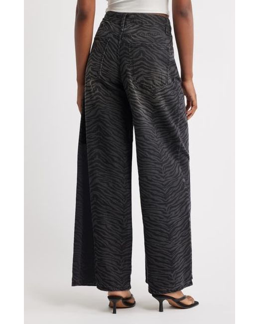 PTCL Black Viola Zebra Print High Waist Baggy Jeans