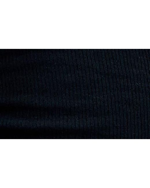 BDG Black Diana Lace Trim Crop Rib Knit Henley