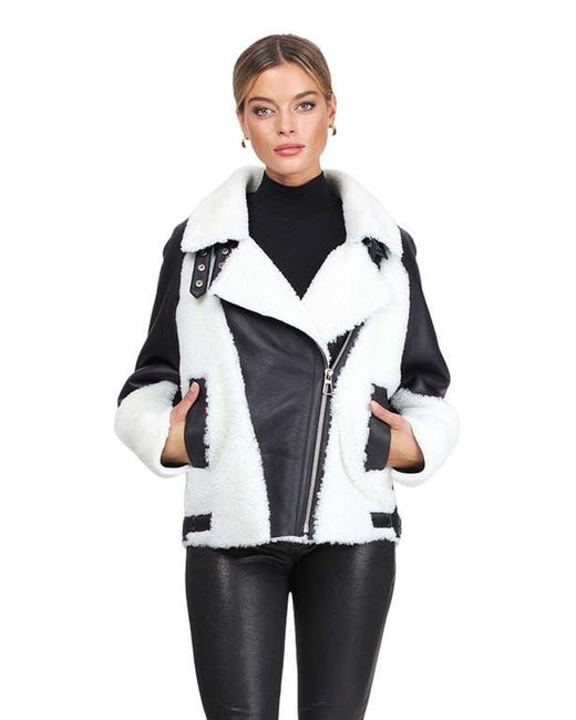 Gorski Multicolor Shearling Lamb Asymmetrical Zip Jacket
