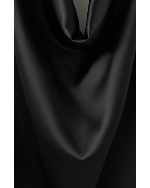 Mango Black Drape Halter Neck Satin Top