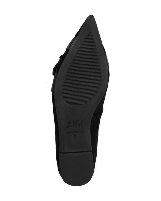 Zigi Black Hilo Pointed Toe Flat