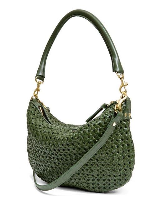 Clare V. Green Petit Moyen Woven Messenger Bag