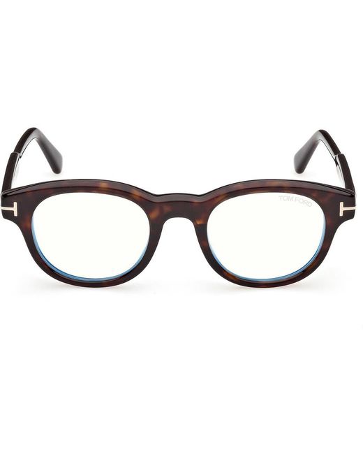 Tom Ford Brown 47Mm Round Optical Glasses for men