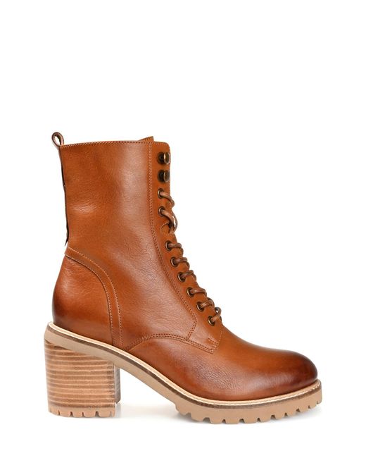 Journee Signature Brown Malle Lace-up Boot