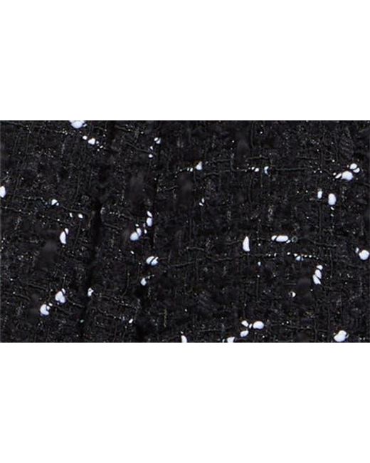 Balmain Black Chain Strap Polka Dot Tweed Fit & Flare Dress