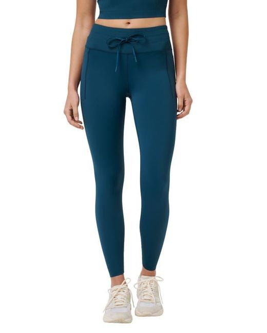 Travis Mathew Blue Moveknit Drawstring Waist Leggings