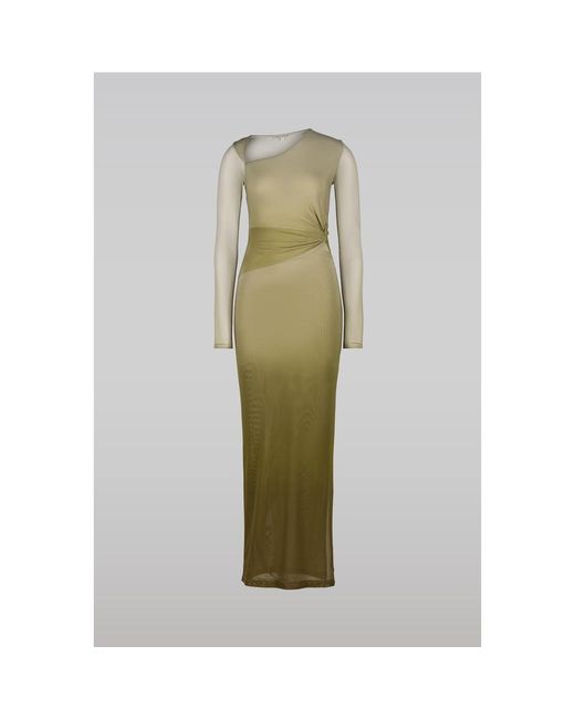 Saemdi Green Gradient Mesh Dress