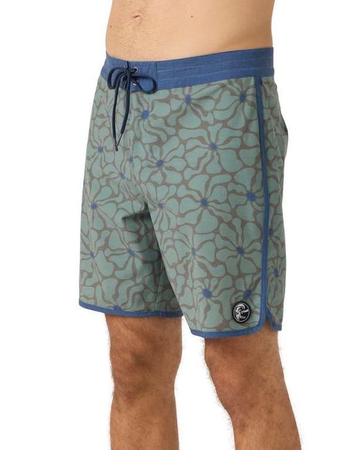 O'neill Sportswear Blue Og Print Scallop Swim Trunks for men