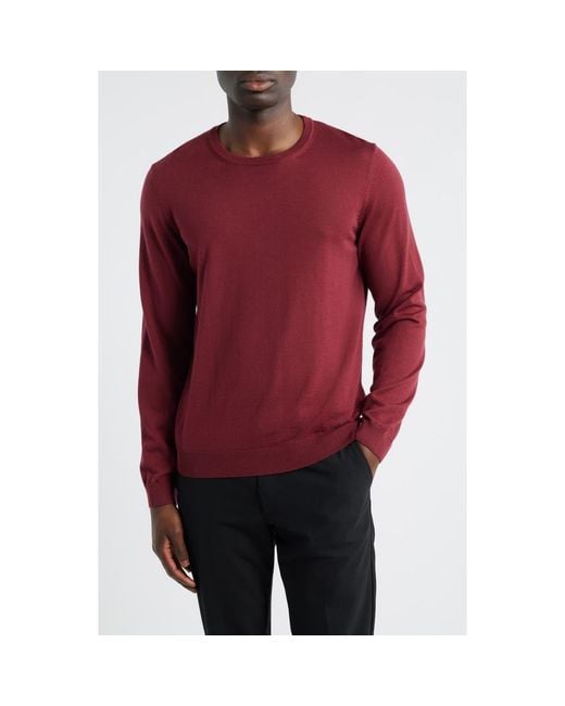 Boss Red Leno Virgin Wool Crewneck Sweater for men