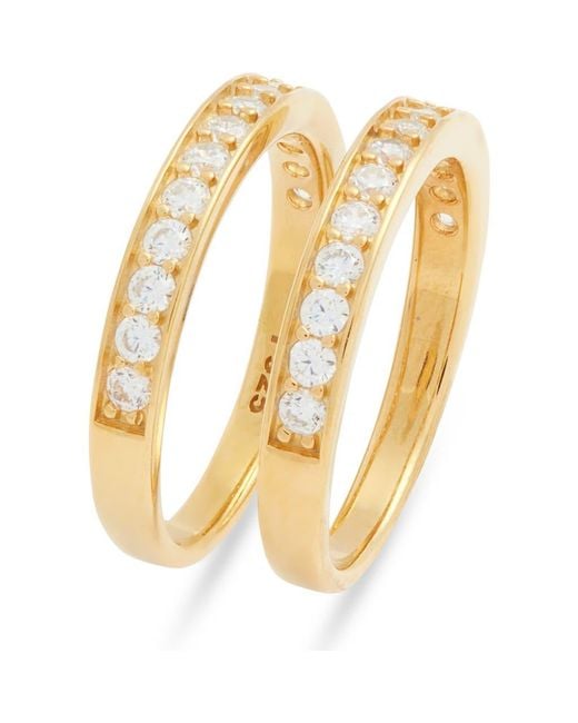 Nordstrom Metallic Set Of 2 Cubic Zirconia Rings
