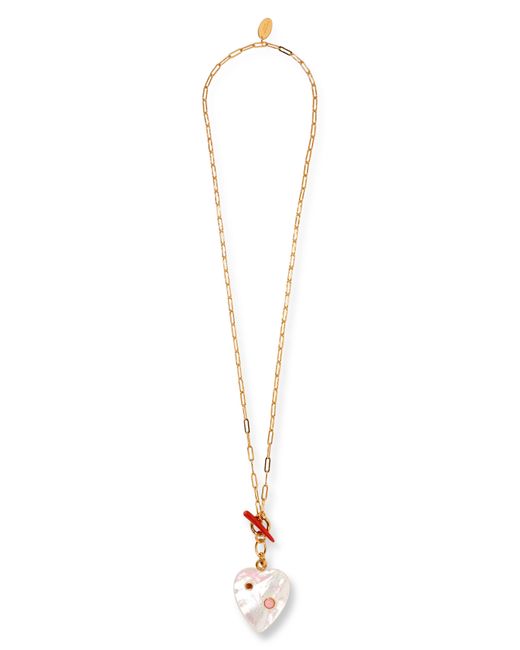 Lizzie Fortunato Two Of Hearts Paperclip Chain Necklace in White | Lyst