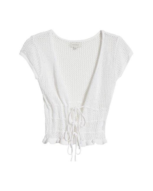 PacSun Blue Madeline Open Stitch Tie Front Cotton Top