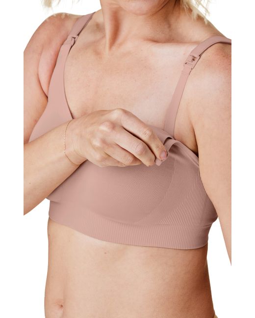 Bravado Designs Pink Body Silk Seamless Recycled Nylon Blend Wireless Maternity/nursing Bra