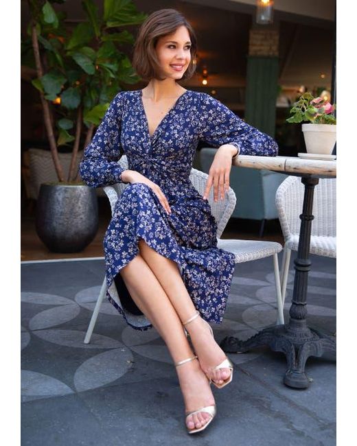 Alie Street London Blue Mollie Knot Midi Dress