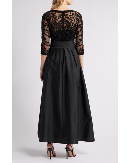 pisarro nights beaded sheath dress Pisarro Nights Beaded Mesh Crew Illusion Neck Sleeveless Sheath Dress