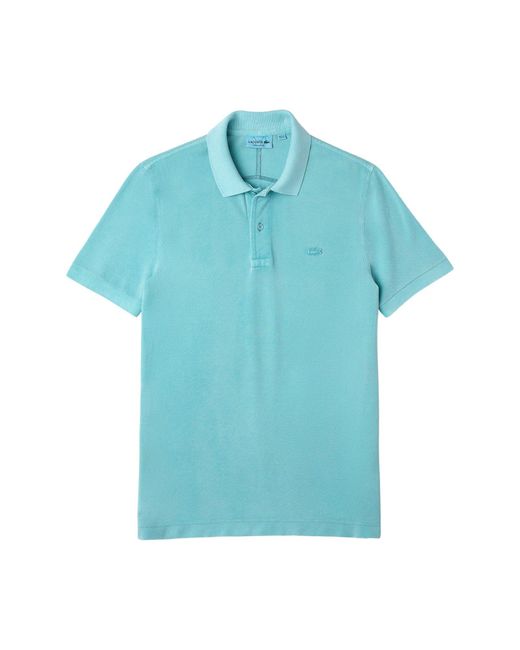Lacoste Regular Fit Solid Cotton Polo Shirt in Blue for Men | Lyst