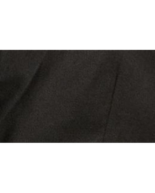 Nordstrom Black Crop One-Button Linen Blend Blazer