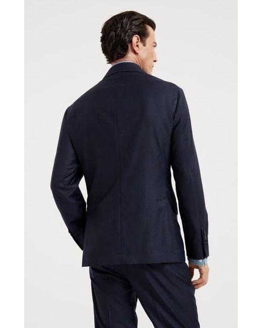 Brunello Cucinelli Blue Prince Of Wales Blazer for men