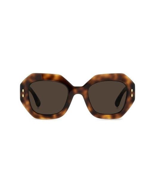 Isabel Marant Brown 52Mm Rectangular Geometric Sunglasses