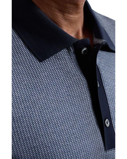 Bugatchi Blue Mercerized Cotton Polo for men