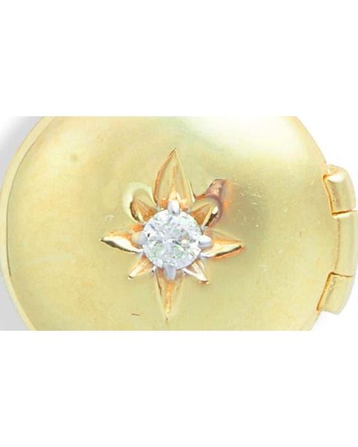 Meira T Metallic Diamond Starburst Locket Necklace