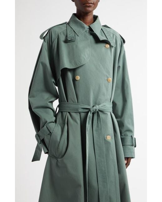 トレンチコート THE ROW Long the row cotton trench coat The Row Domeka Oversize Cotton Twill Trench Coat in Green | Lyst