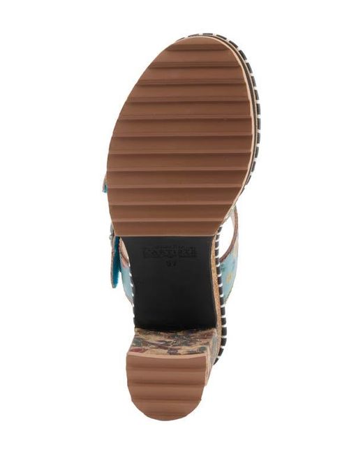 Spring Step Blue Milemarker Platform Slide Sandal