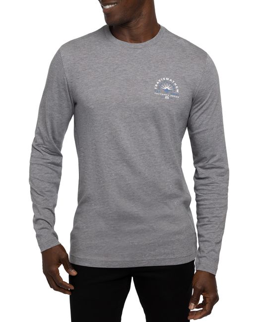 Travis Mathew Extra Shot Long Sleeve Graphic Tee in Gray for Men | Lyst