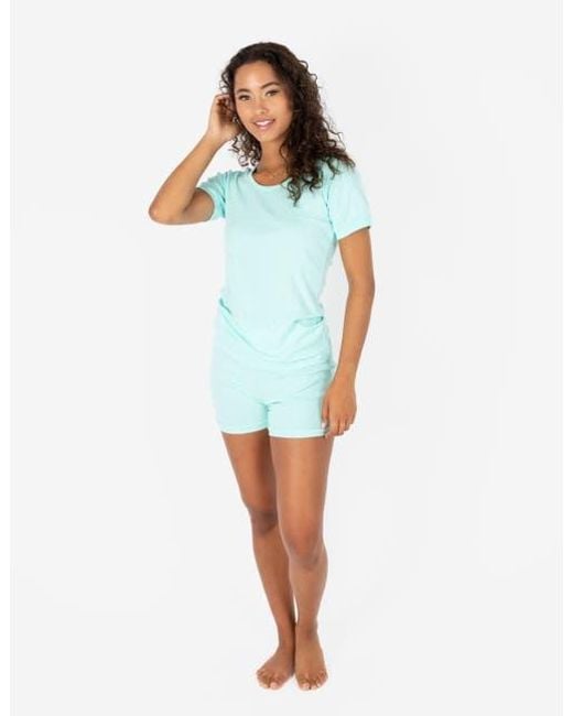 Leveret Blue Short Cotton Solid Pajama Set