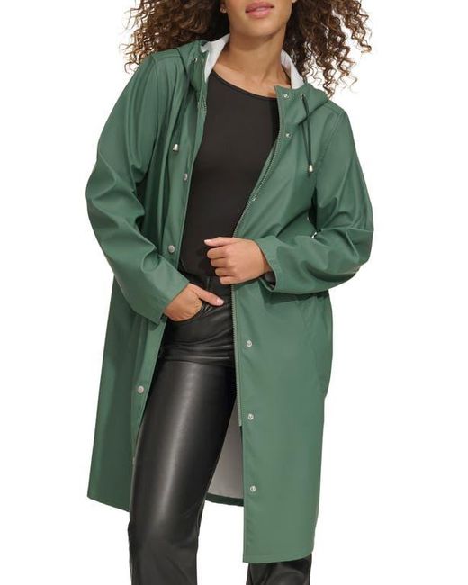 Levi s Water Resistant Hooded Long Rain Jacket in Green Lyst