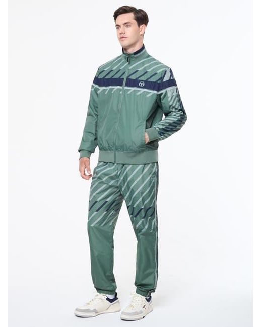 Sergio Tacchini Green Quadretto Track Jacket for men