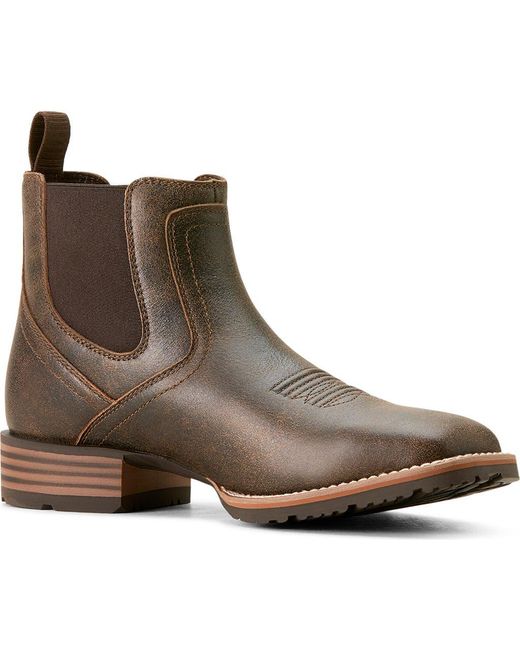 Ariat Brown Hybrid Low Boy Western Chelsea Boot for men