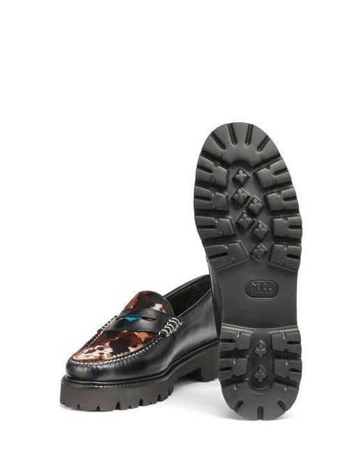G.H.BASS Black Whitney Super Lug Sole Penny Loafer