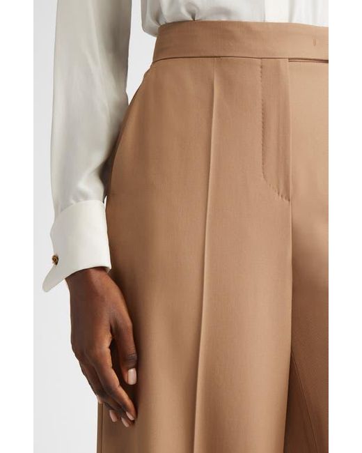パンツ MAX MARA Ninfa virgin wool trouser Marrone Gabardine wool trousers, camel | 