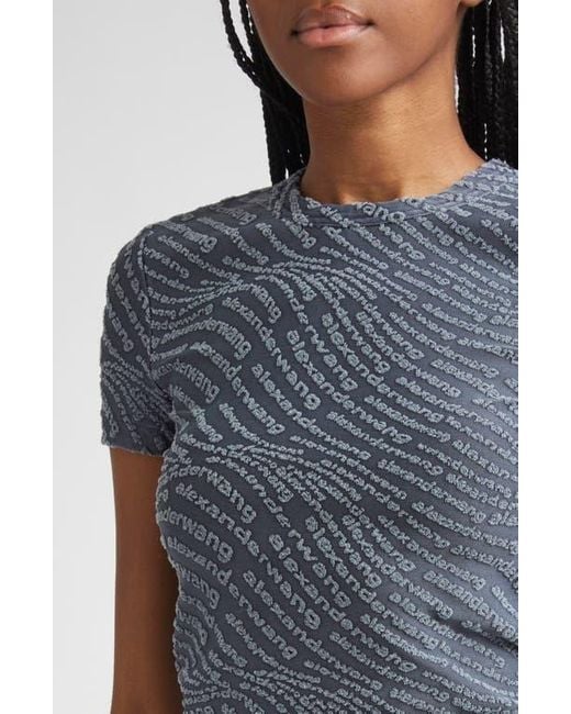 Alexander Wang Blue Logo Jacquard Baby Tee