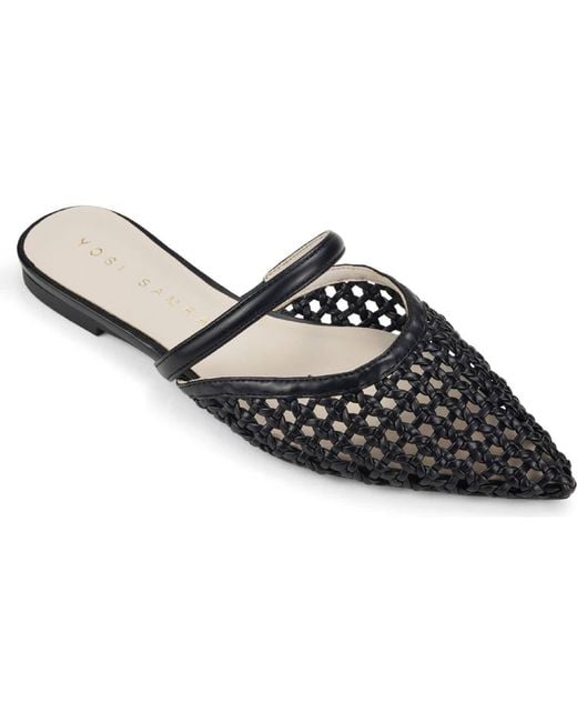 Yosi Samra Black Justine Pointed Toe Mule