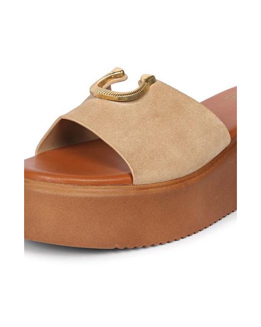 VIVI BLU Brown Senna Platform Wedge Slide Sandal