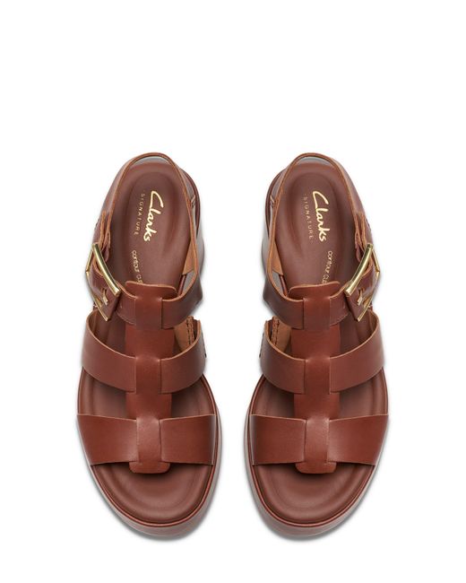 Clarks Brown Clarks(r) Manon Cove Wedge Sandal