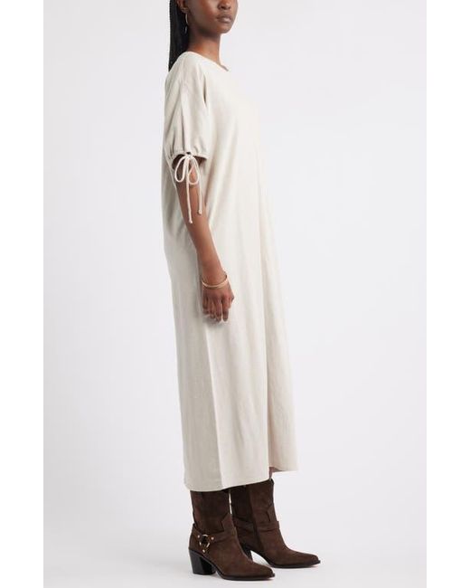 Treasure & Bond Natural Drawstring Sleeve Knit Dress